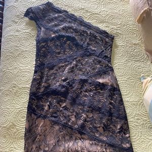 Bebe Black and Nude Lace Dress